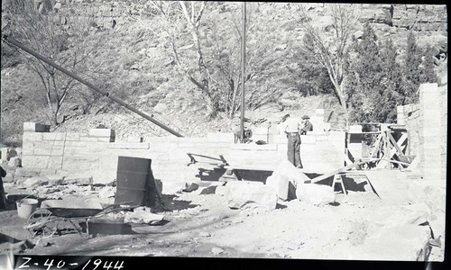 Ranger dormitory west wing in Oak Creek, under construction.