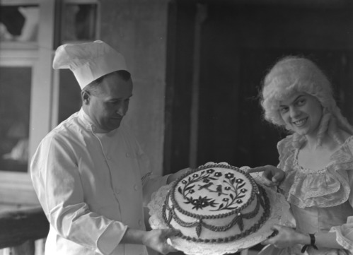 Chef Felix Tousches & Miss Tresidder. Copy Neg: L. Radanovich, 8/94.