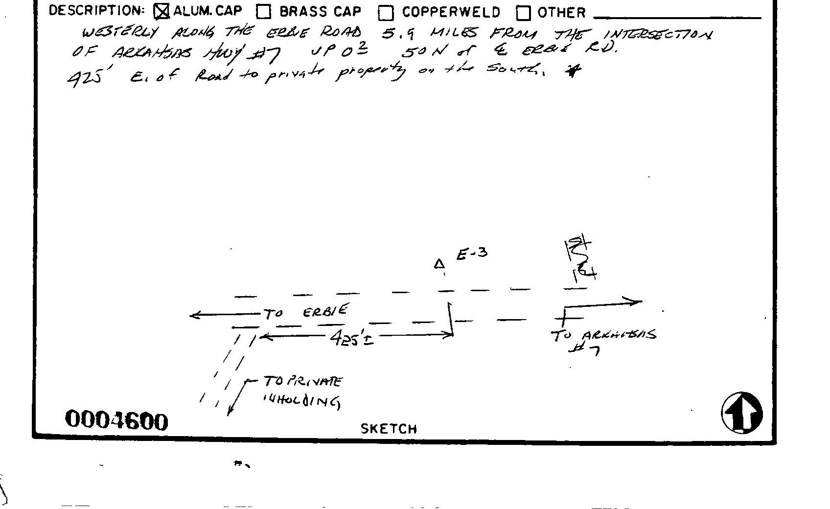 00004600 Survey Monumentation Sketch