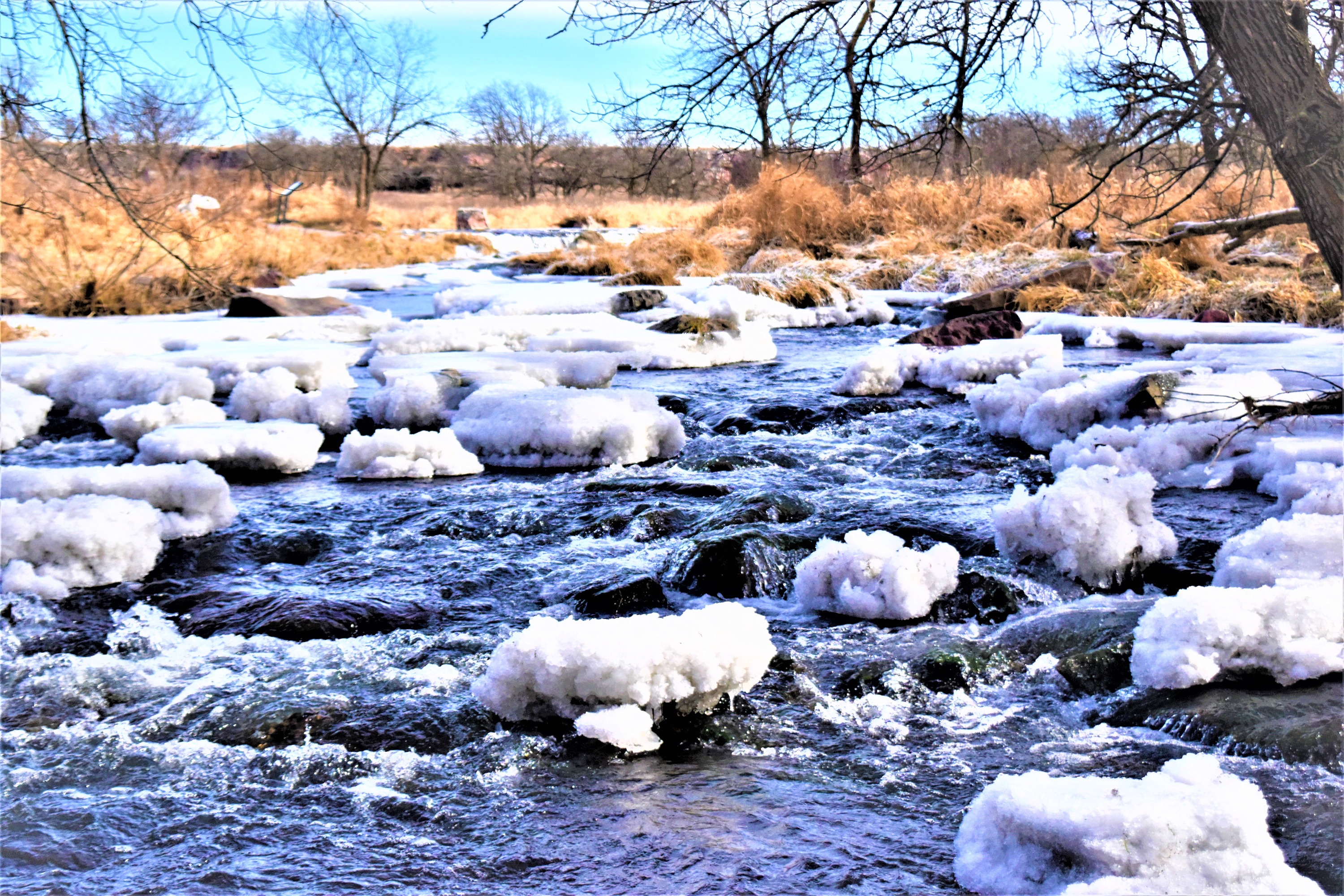 A winter creek on the prairie.
