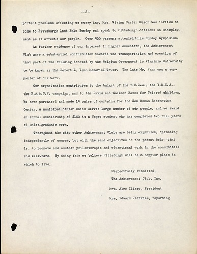National Council of Negro Women Meeting Minutes