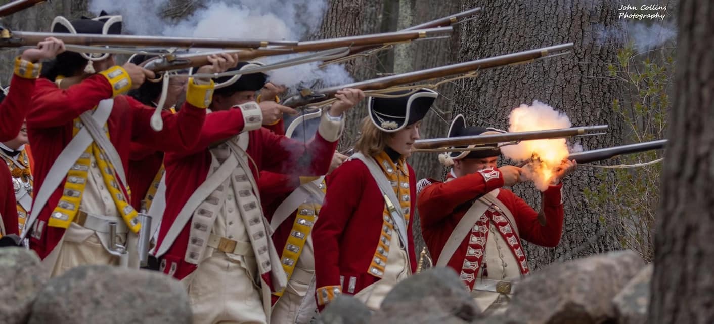 The 10th Regiment of Foot firing their muskets