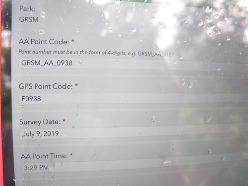 GRSM Accuracy Assessment. Plot Code: GRSM_AA_0938_1