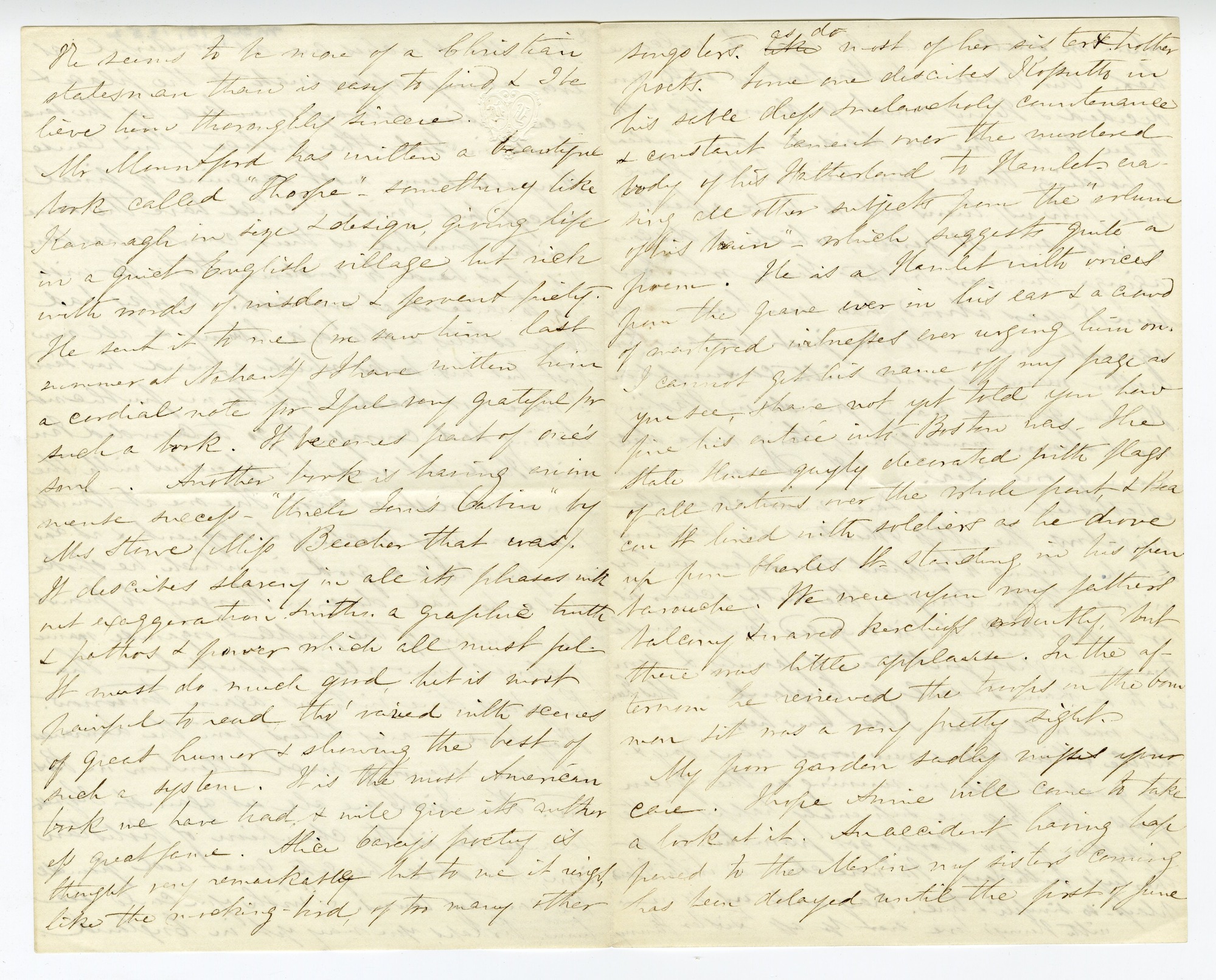 Manuscript letter