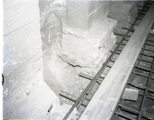 Repair work being done in Zion-Mt. Carmel tunnel at place of rock fall damage Gallery #3.