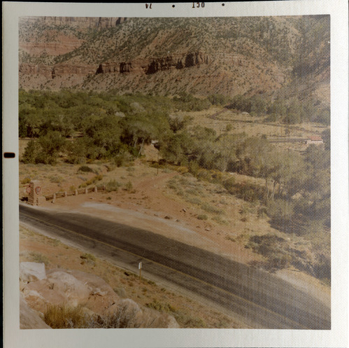 Aerial view of State Route 9 (SR-9) leading up to the south entrance of the park during road work.