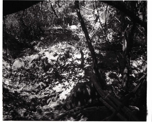 BW photo of a rock slide at the gateway to the narrows.