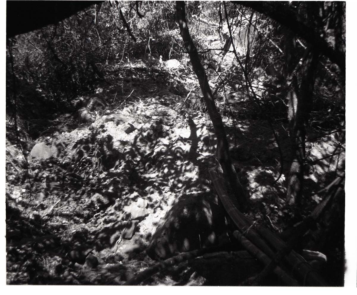 BW photo of a rock slide at the gateway to the narrows.