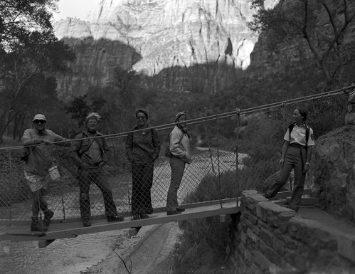 Student Conservation Association (SCA) volunteer, Carol Ann Lau leading Angels Landing hike.