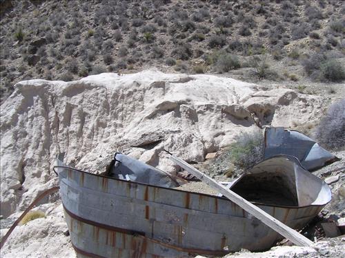 Bonanza King Mine - Cyanide Vat on Tailings Pile, 2007