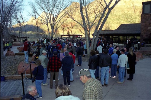 Color Photos of the ceremony surrounding the Olympic Torch passing through Zion.
