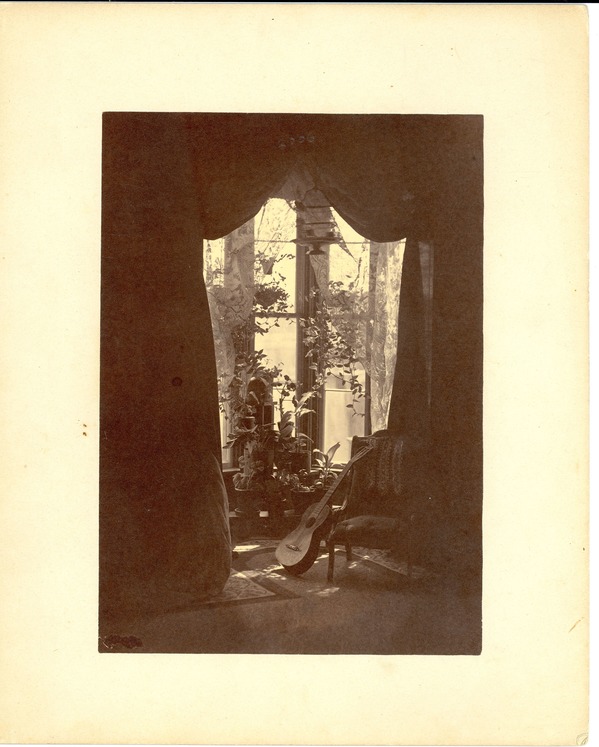 Guitar in Front of the Bay Window in Custer's Sitting Room, Fort Abraham Lincoln