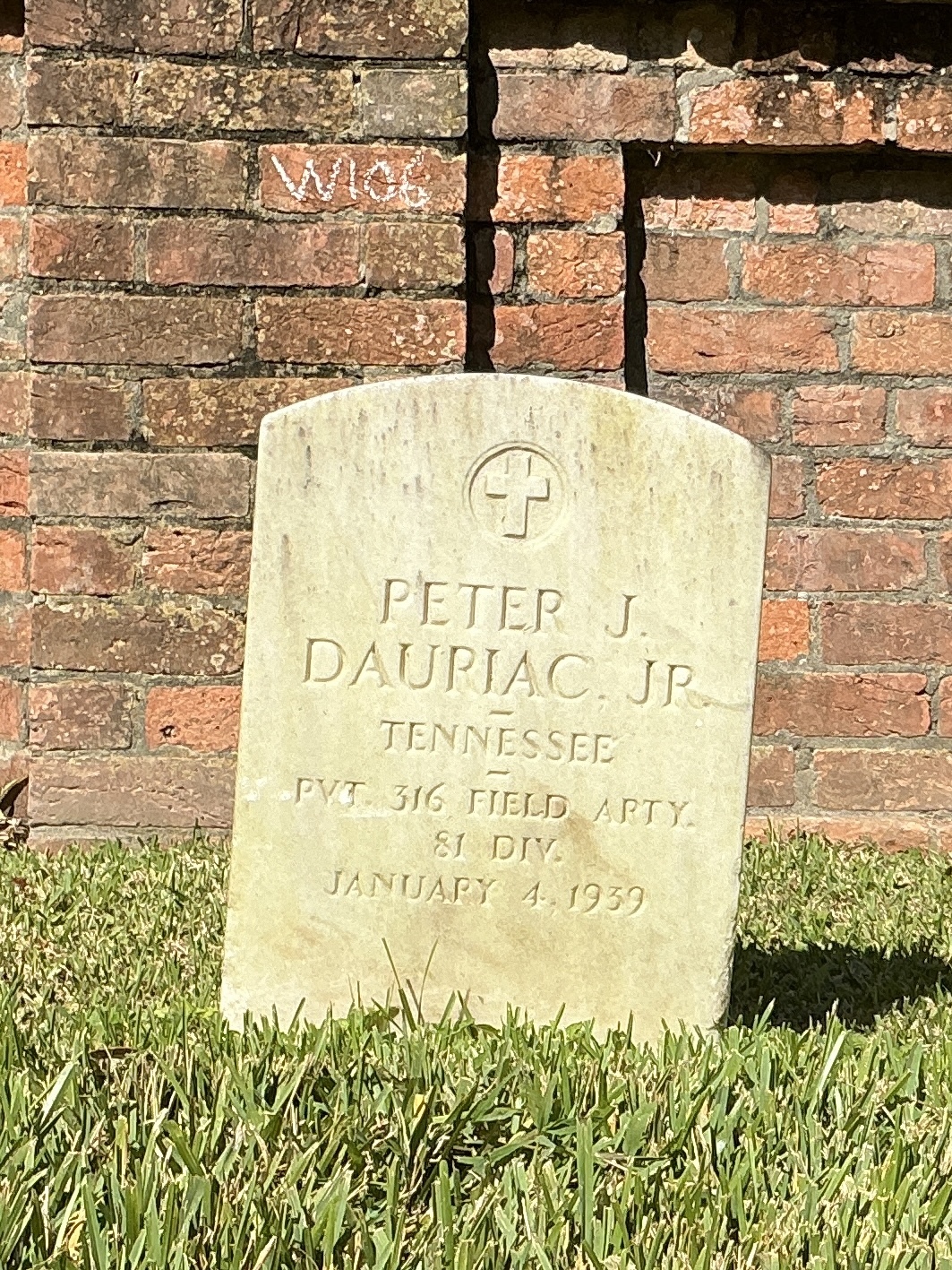 Front of upright marble headstone with flat face.