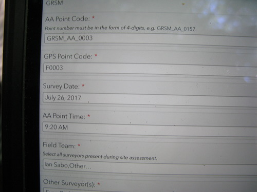 GRSM Accuracy Assessment. Plot Code: GRSM_AA_0003_1