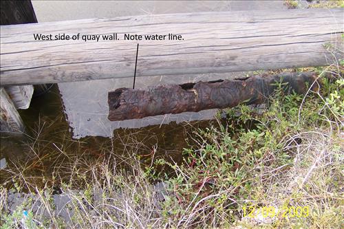 State of a quay wall at Yarborough Pass/Murdock's Landing as of Dec. 2009