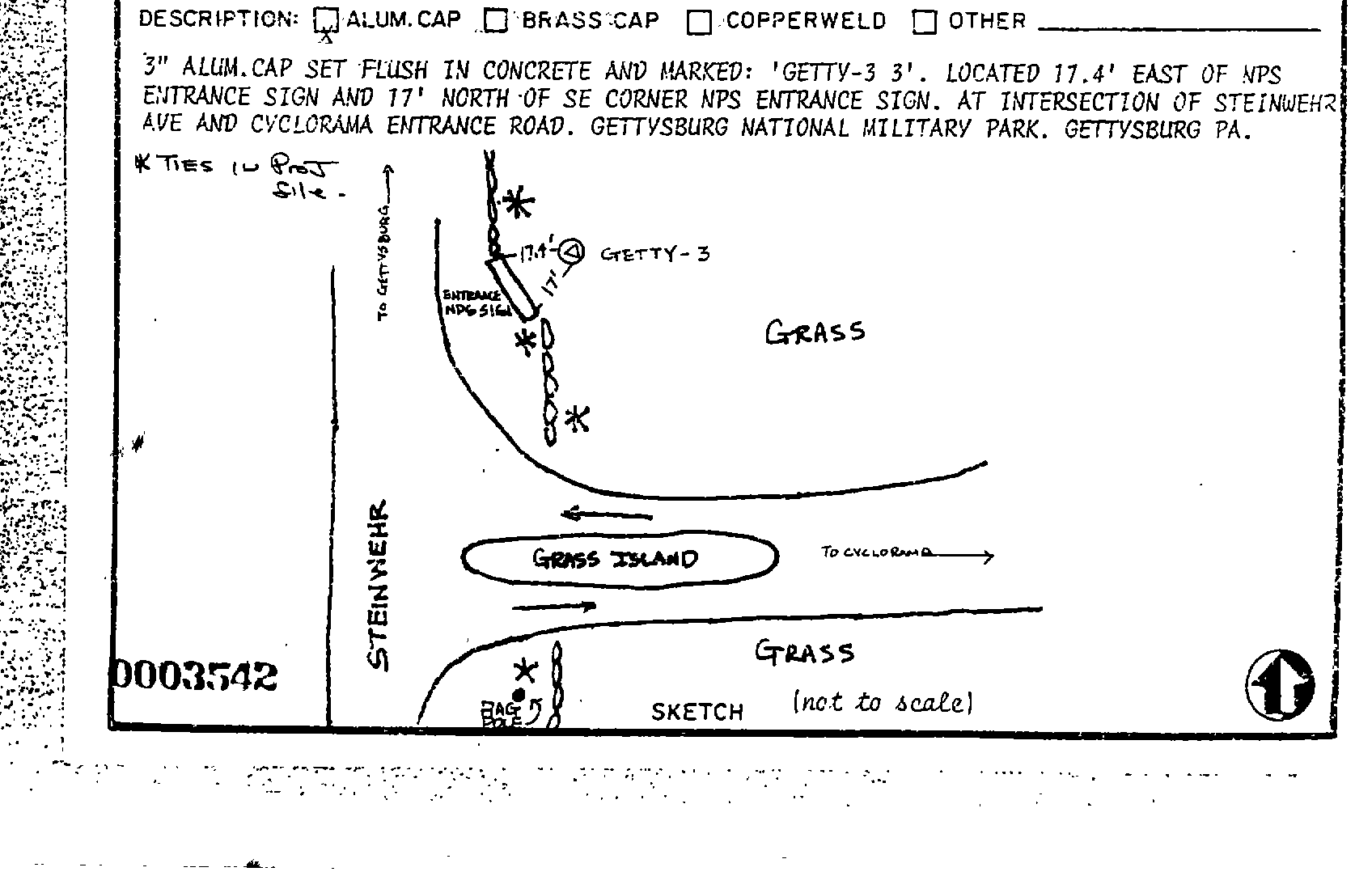 00003542 Survey Monumentation Sketch