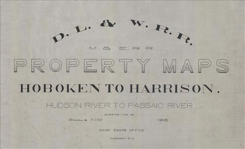 52427.LK--Property Map--Morris and Essex Railroad--Hoboken to Harrison, NJ [Group 1]