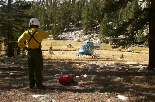 Park helicopter lands in various types of terrain found in Sequoia and Kings Canyon National Parks, summers 2000-2003