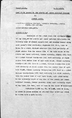 54196.BB--Leases and pipe crossing--Rockaway, NJ