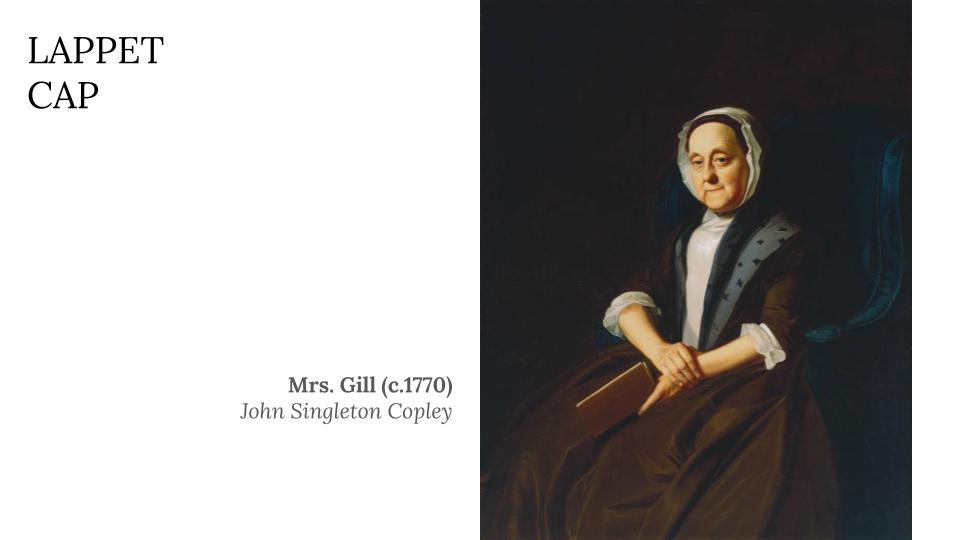 18th Century woman in a brown dress and white cap