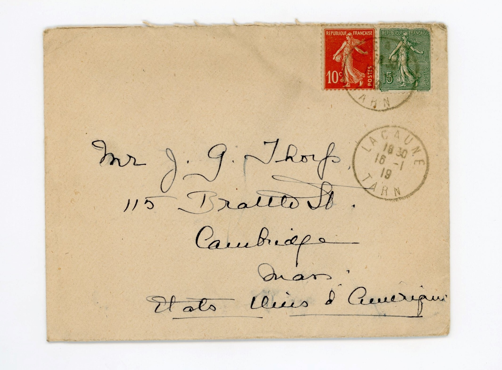 Manuscript letter envelope