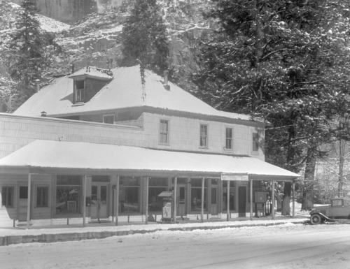 Village store after snowstorm