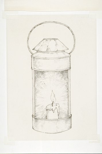 Powder magazine lantern with enclosed flame.
