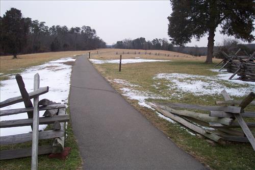 Documentation of resurface asphalt roads (New York Avenue, Chinn Ridge Road) and handicap accessible trail.