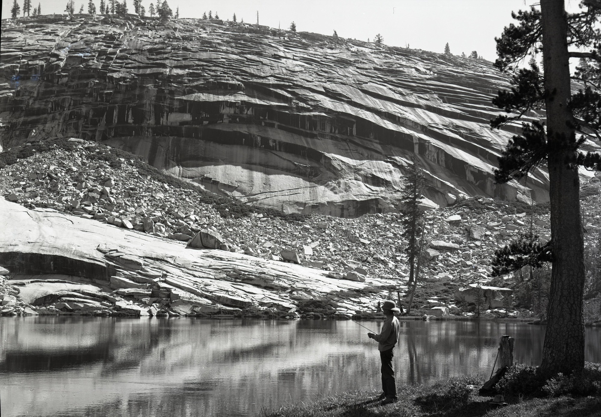 In southern end of park. Impressively located under arched granite.