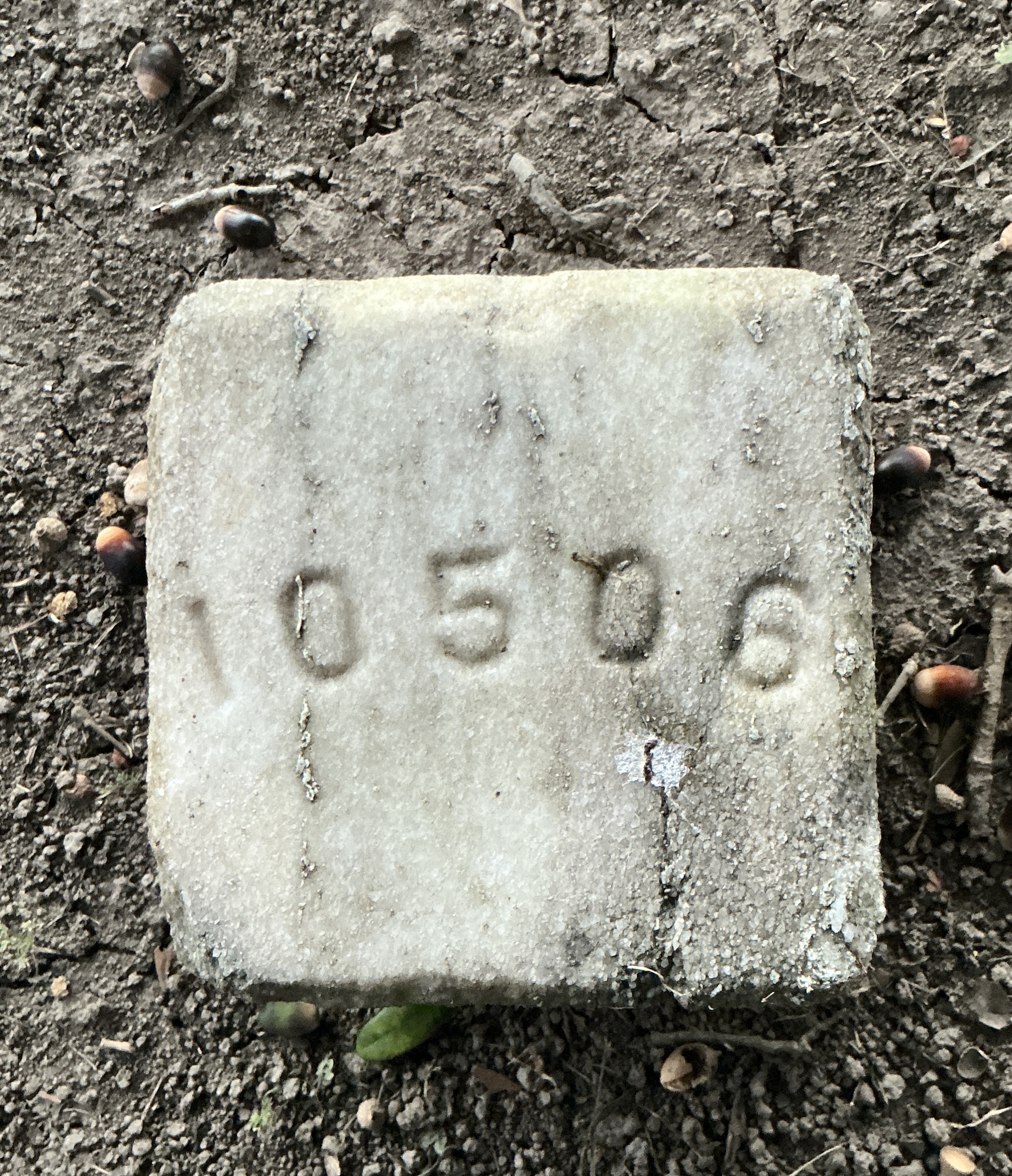 Top of flat marble marker