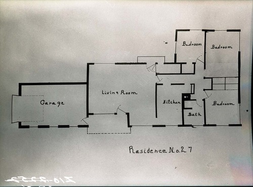 Floor plan drawings for residence Building 27, Oak Creek residential area.