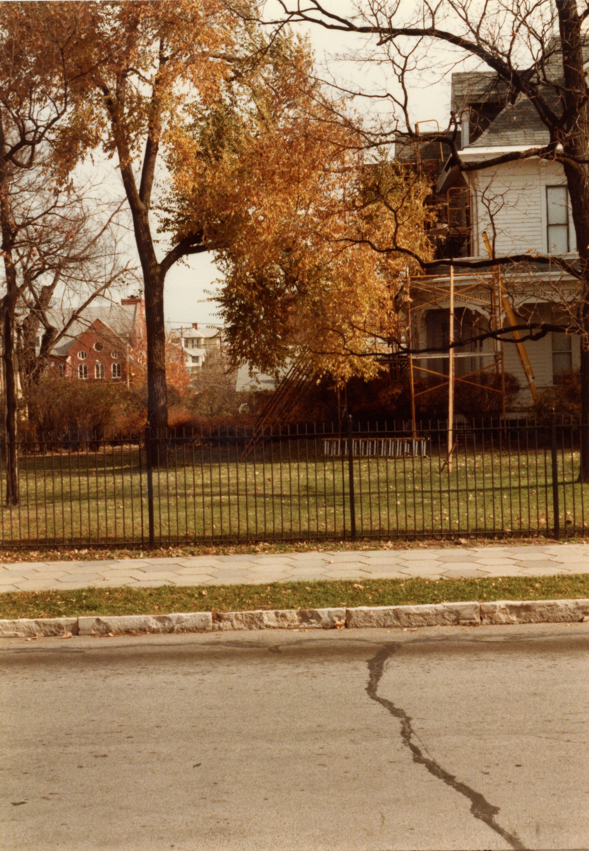 Images of the exterior of the HST home including construction