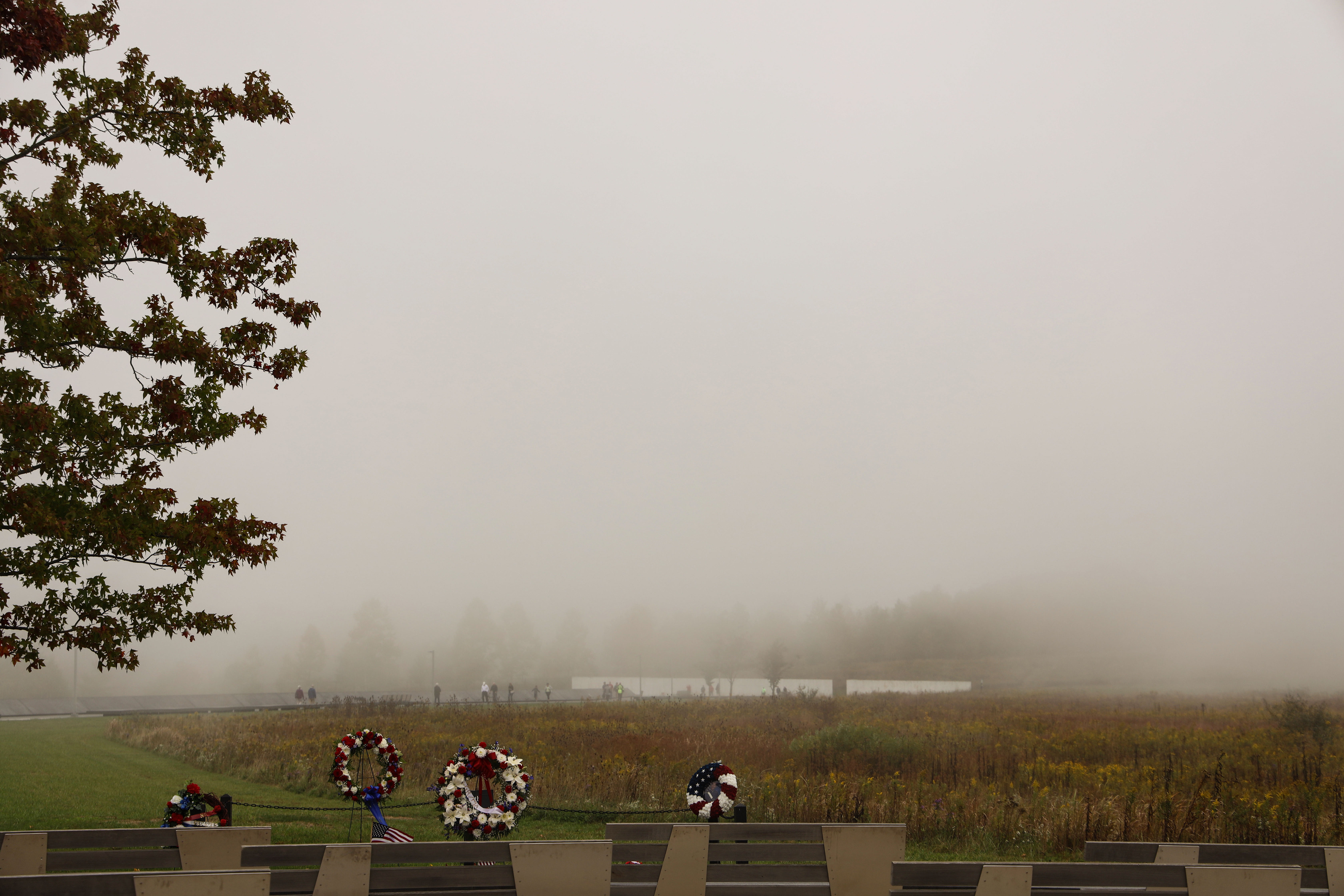 Foggy Morning at Wall of Names located at the Memorial Plaza.
