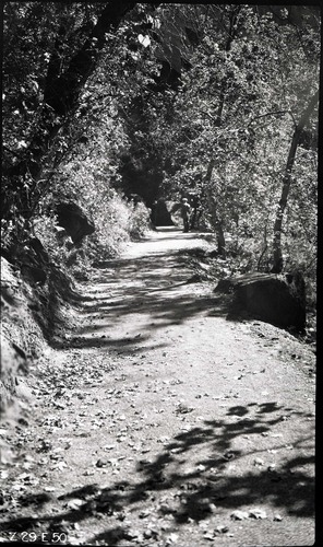 Narrows Trail construction with man in the distance.