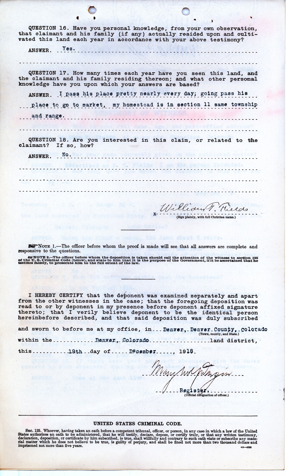 Scanned image of form. See description for text.