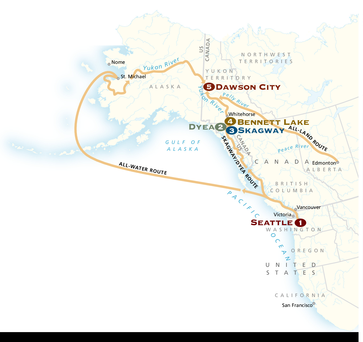 Klondike Gold Rush National Historical Park Klondike Gold Rush Routes Map