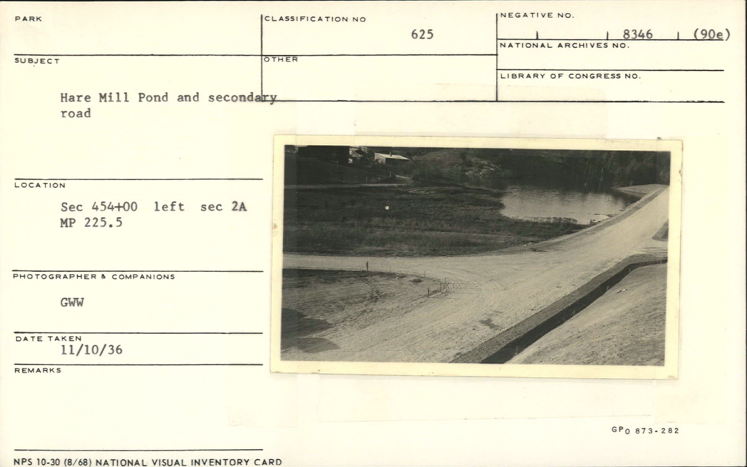 Hare Mill Pond and secondary road