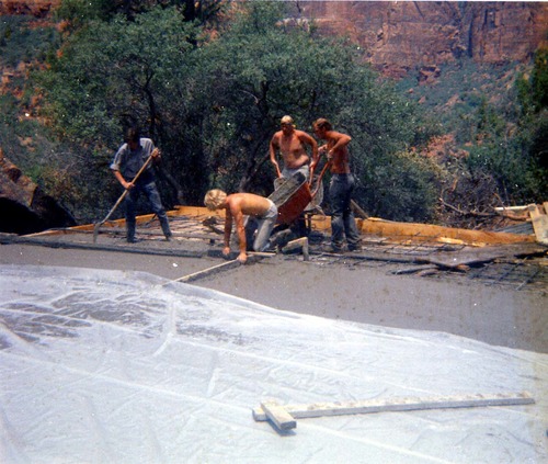 Workers during the construction of the Wiley Spring water vault.