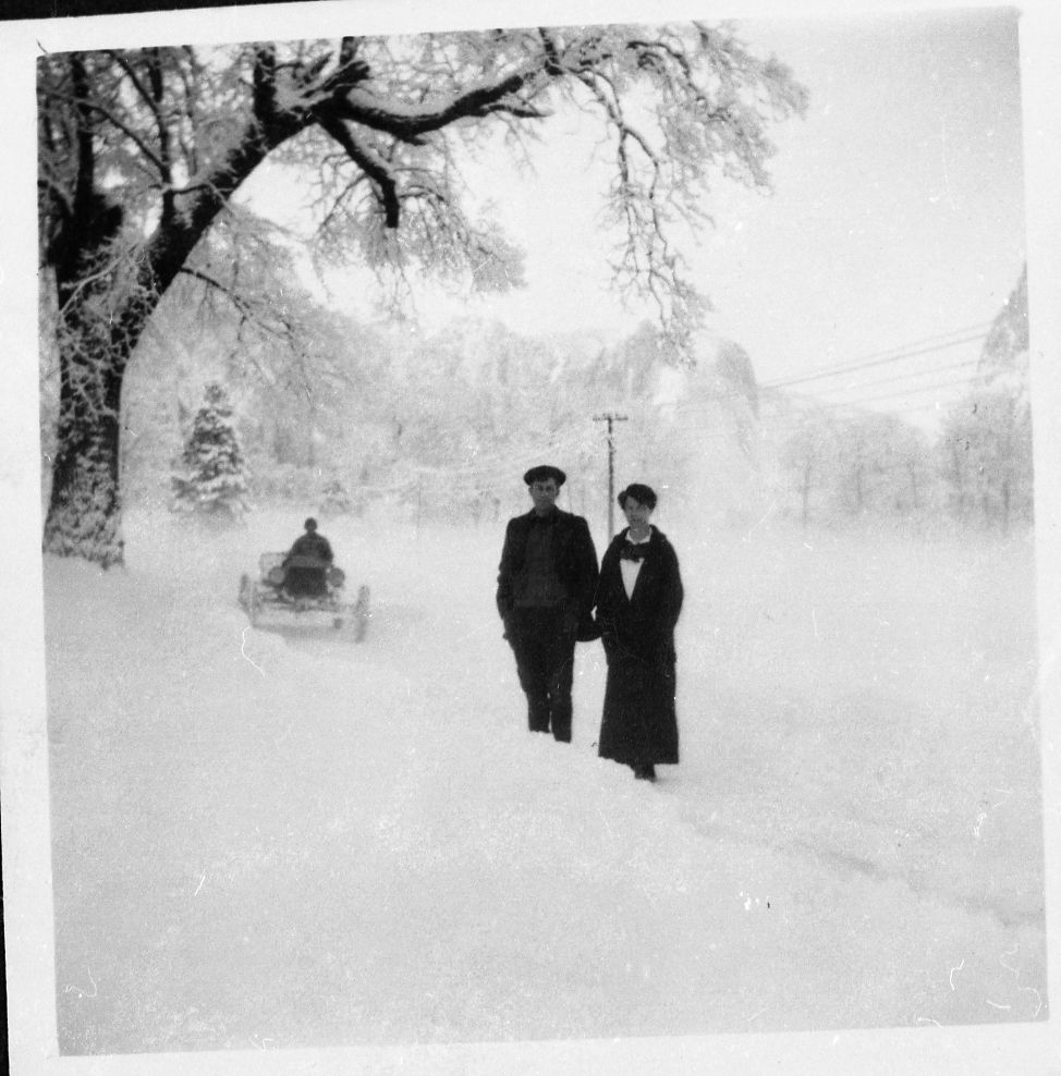 Mr. & Mrs. John Wegner. He worked in the General Store, before he bacame a Park Ranger in 1916 (about). Copied from the Wegner phot album