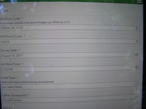 GRSM Accuracy Assessment. Plot Code: GRSM_AA_0035_1