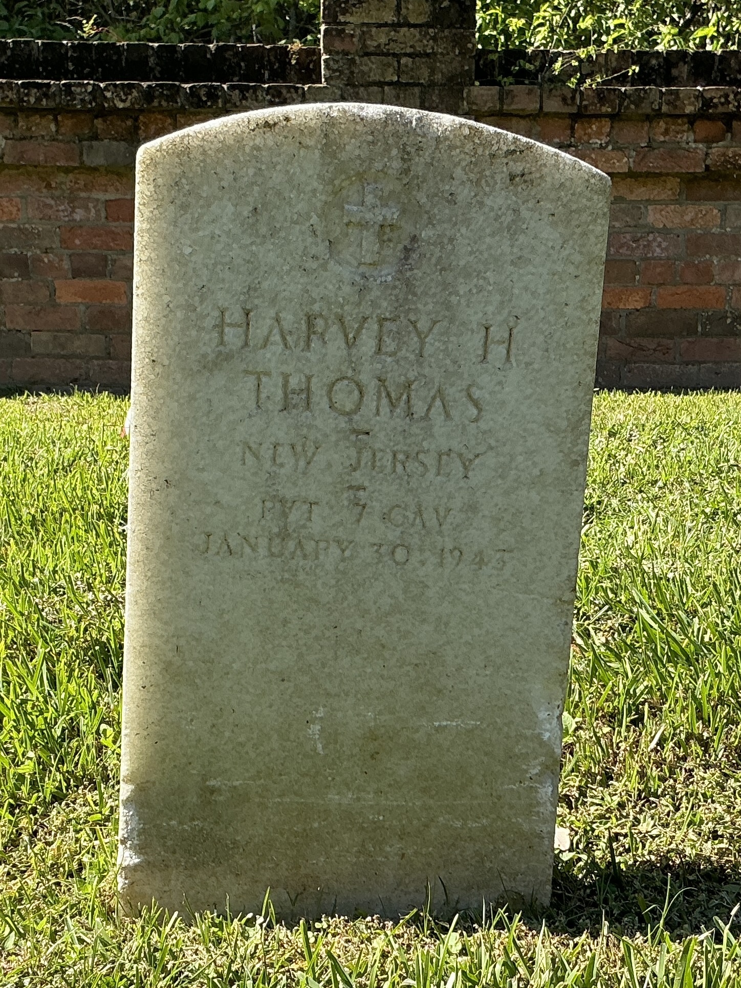 Front of upright marble headstone with flat face.