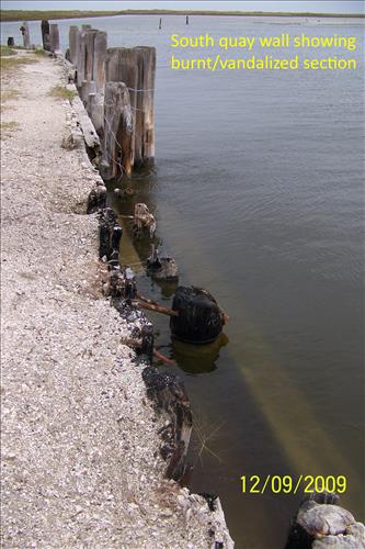 State of a quay wall at Yarborough Pass/Murdock's Landing as of Dec. 2009