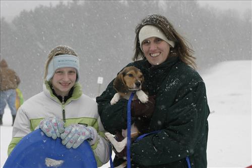 Sledding at Kendall Hills Adult and Child