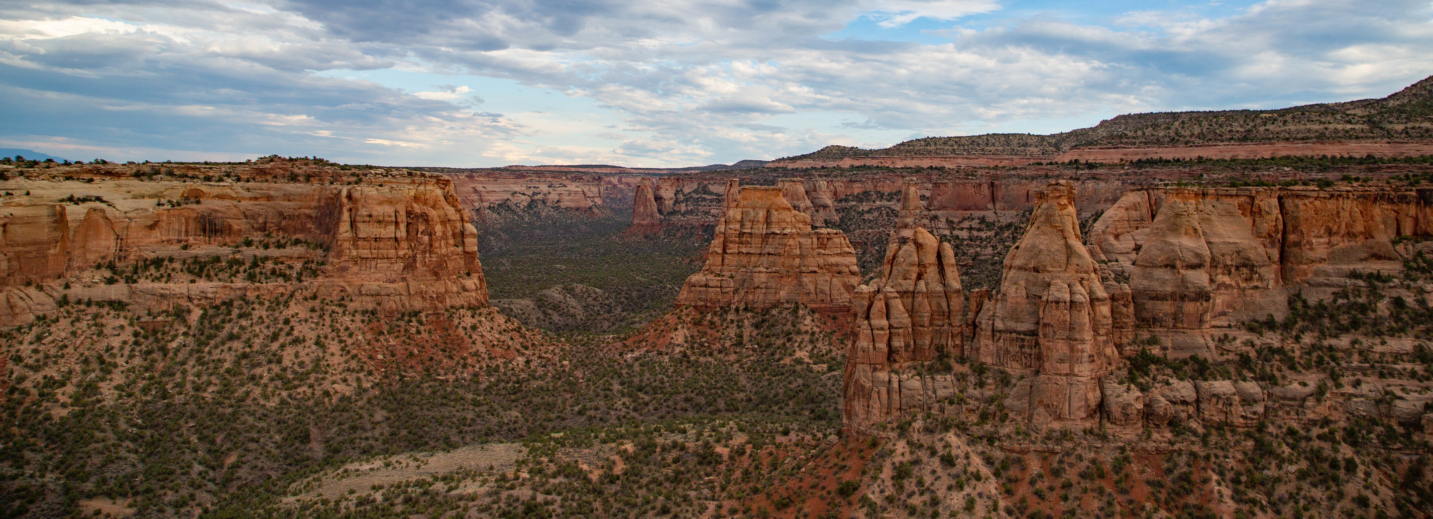 View of a red-rocked canyon