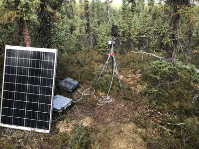 scientific equipment in a forest