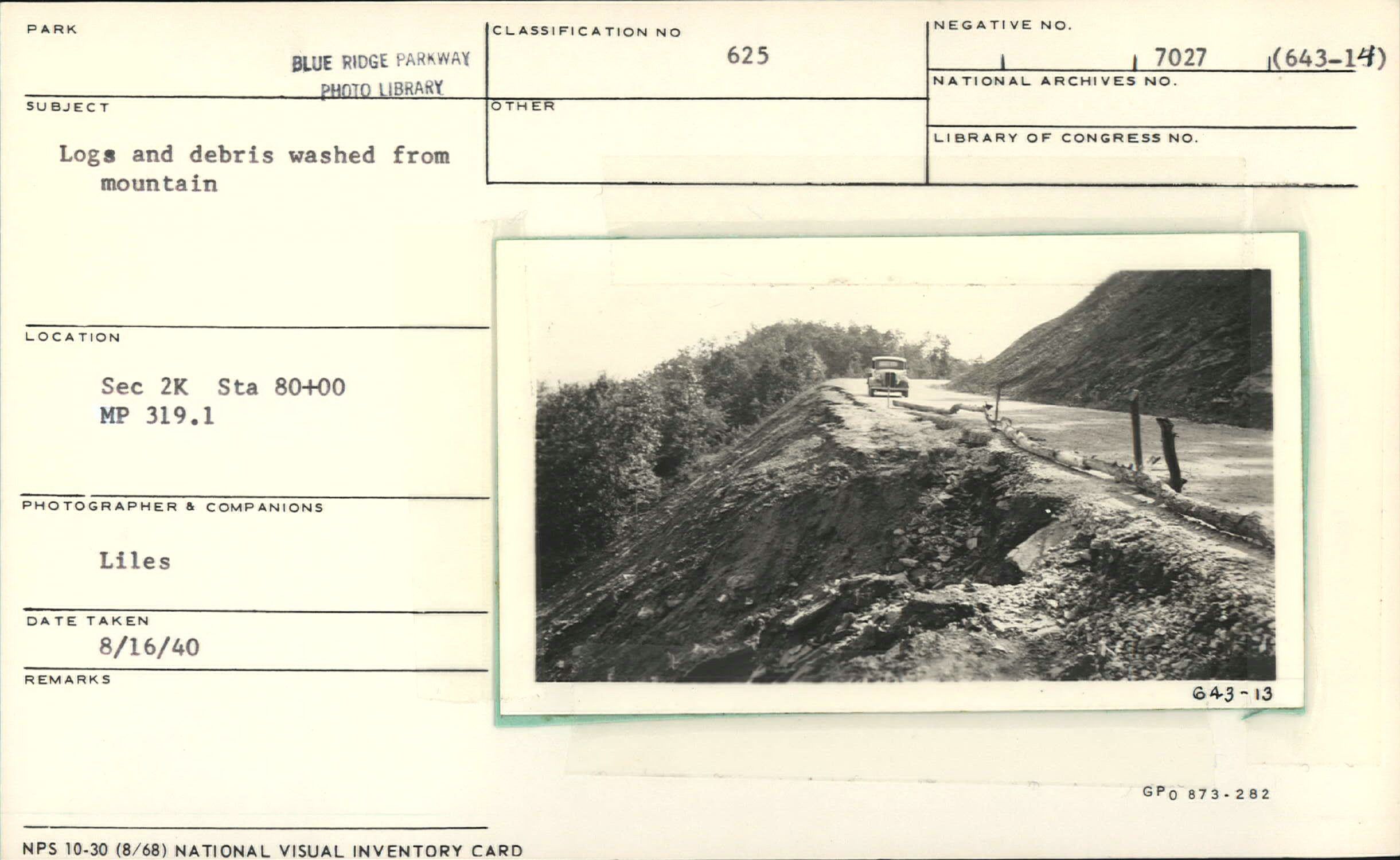 Logs and debris washed from mountain