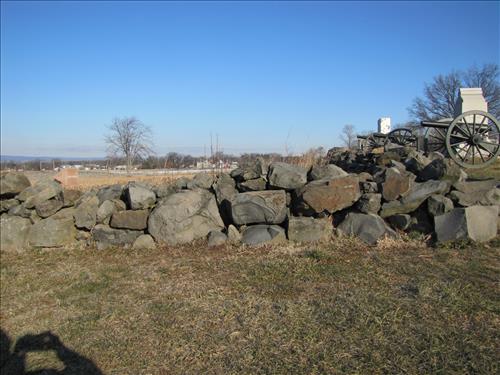 Historic Stone Walls at the Angle at Gettysburg National Military Park in January 2012