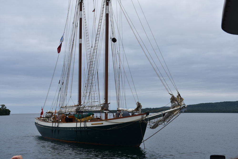 Sail boat at anchor