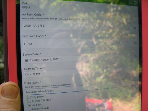 GRSM Accuracy Assessment. Plot Code: GRSM_AA_0752_1