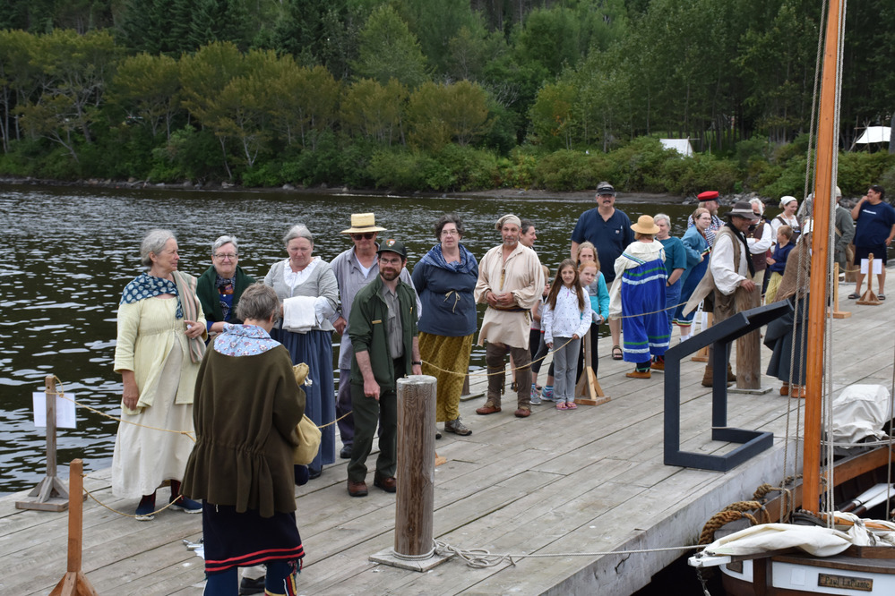 People in line on the dock